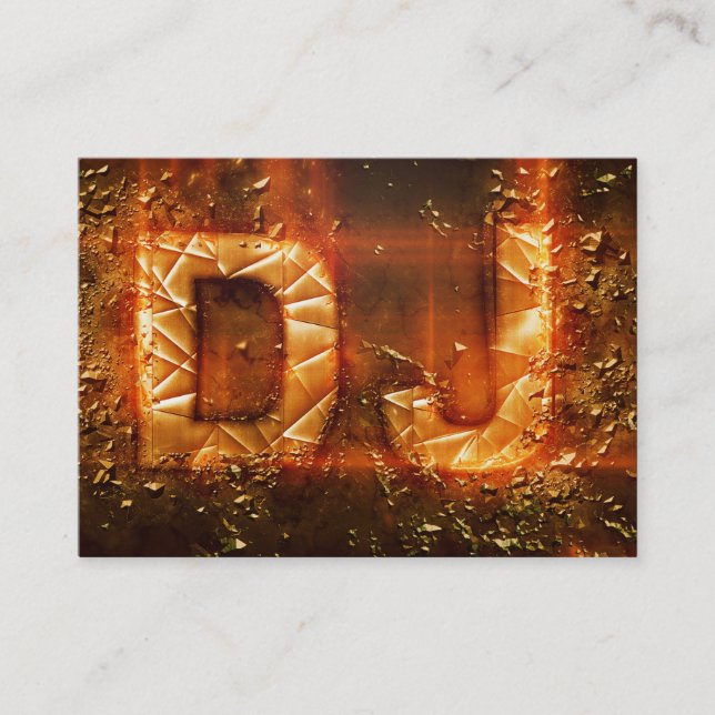 Proffesional gold exploding DJ logo business card (Front)