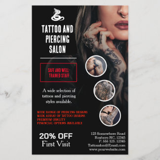 Proffesional Tattoo and Percing Salon Business Flyer