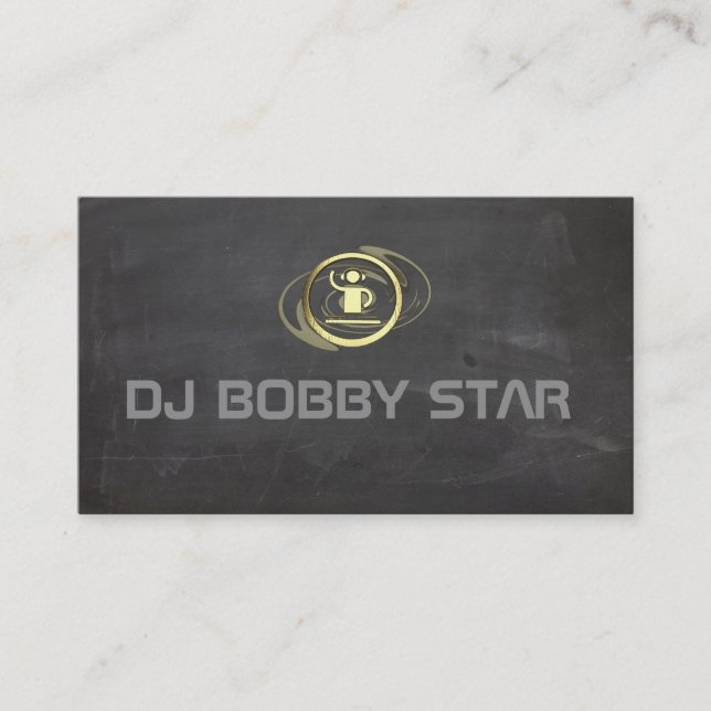 Proffesioneel gold DJ pictogram visiting card (Front)
