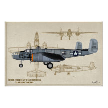 Profile Art  B-25 Mitchell Tuskegee Airmen