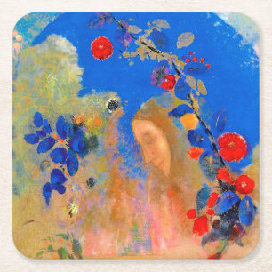 Profile beneath an Arch, Redon Square Paper Coaster