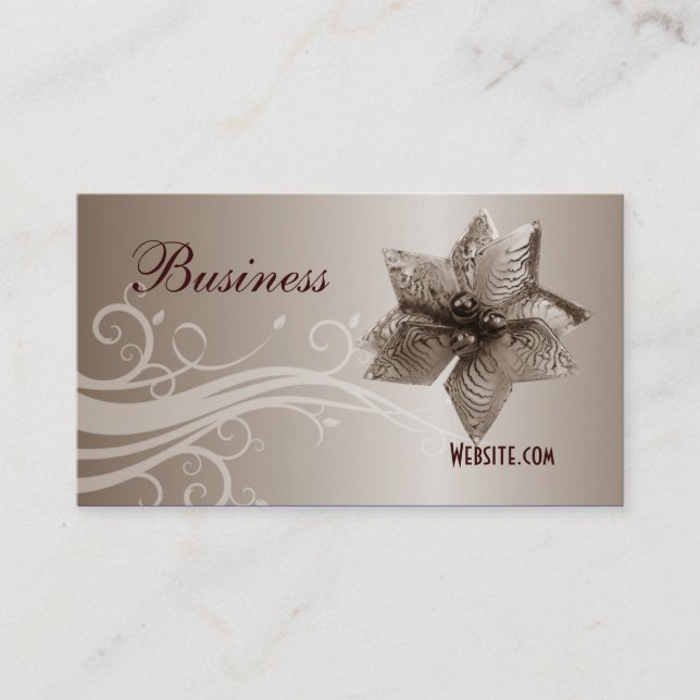 Profile Business Card Beige Swirl Jewel (Front)