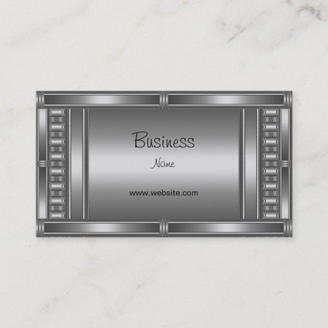 Profile Business Card Chrome On Silver (Front)