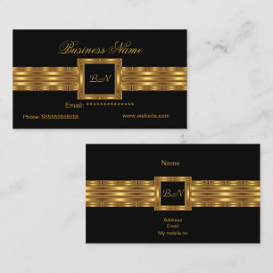Profile Business Card Gold Monogram Black