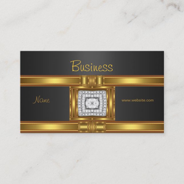 Profile Business Card Gold on Black Diamond Jewel (Front)