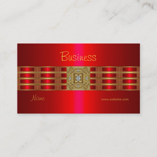 Profile Business Card Gold on red Diamond Jewel (Front)