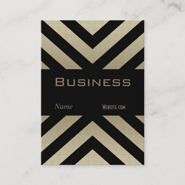 Profile Business Card Retro Pewter Black Stripe (Front)