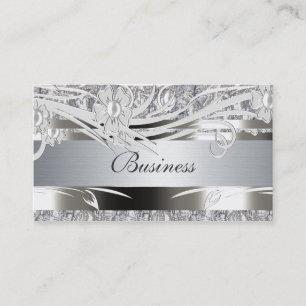 Profile Business Card Silver Floral Weddings