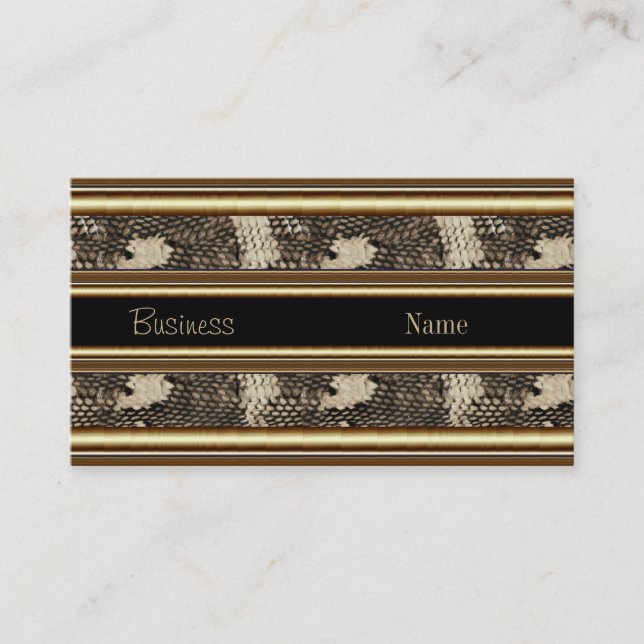 Profile Business Card Wild Animal Black Gold (Front)