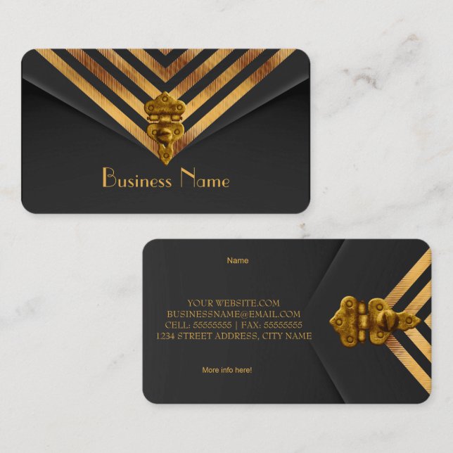 Profile Business Gold Black Velvet Stripe Card (Front/Back)