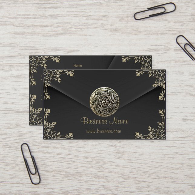 Profile Business Sepia Black Velvet Look Business Card (Front/Back In Situ)