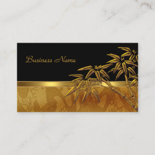 Profile Card Asian Black Gold Bamboo