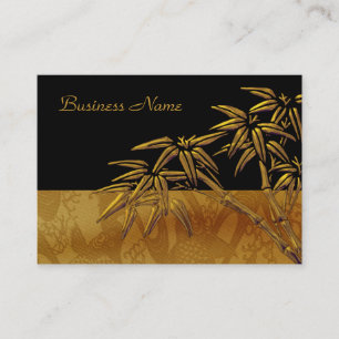 Profile Card Asian Black Gold Bamboo