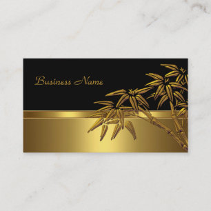 Profile Card Asian Black Gold Bamboo 2