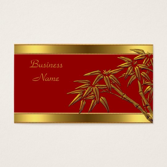 Profile Card Asian Red Gold Bamboo