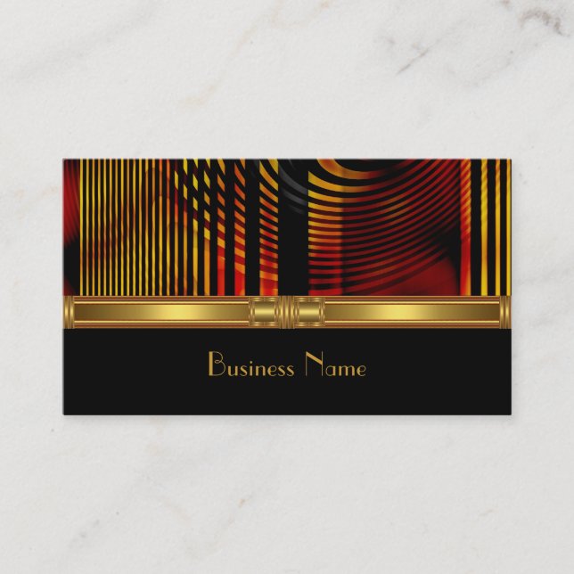 Profile Card Business Abstract Red Gold Design 3 (Front)