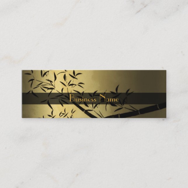 Profile Card Business Asian Gold Black (Front)