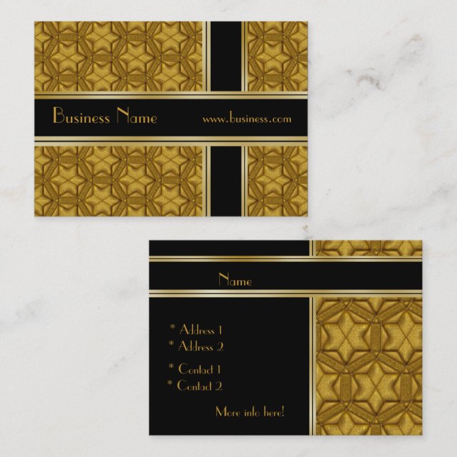 Profile Card Business Black Gold Embossed (Front/Back)