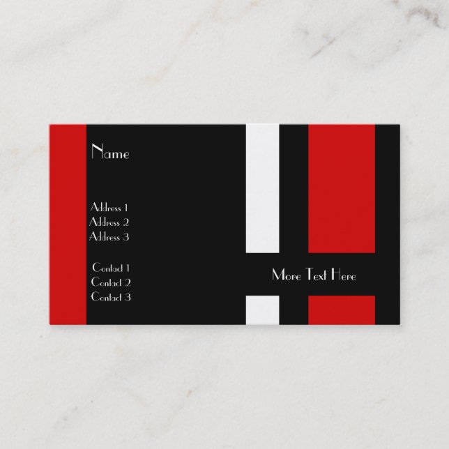Profile Card Business Black Red White Block (Front)
