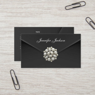 Profile Card Business Black Velvet Pearl Jewel