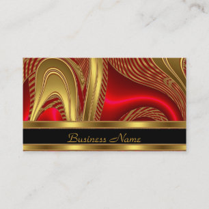 Profile Card Business Elegant Abstract Black Red G
