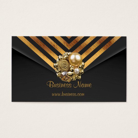 Profile Card Business Gold Jewel Black Velvet Stri