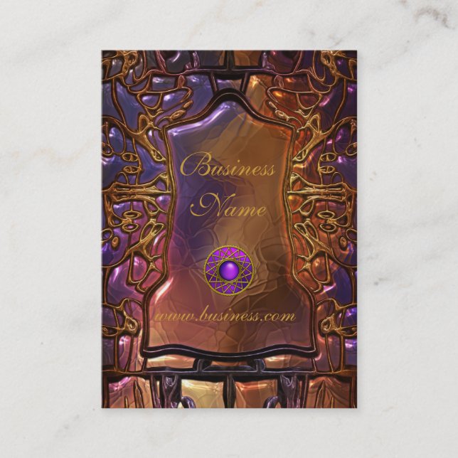 Profile Card Business Gold Metal Look 03 (Front)