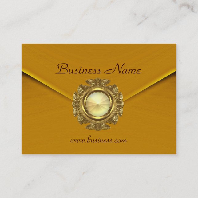 Profile Card Business Rich Velvet Mustard Jewel (Front)