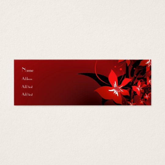 Profile Card Business Shady Red Floral long