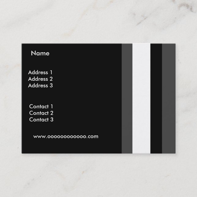 Profile Card Business Stripe Grey White Black (Front)