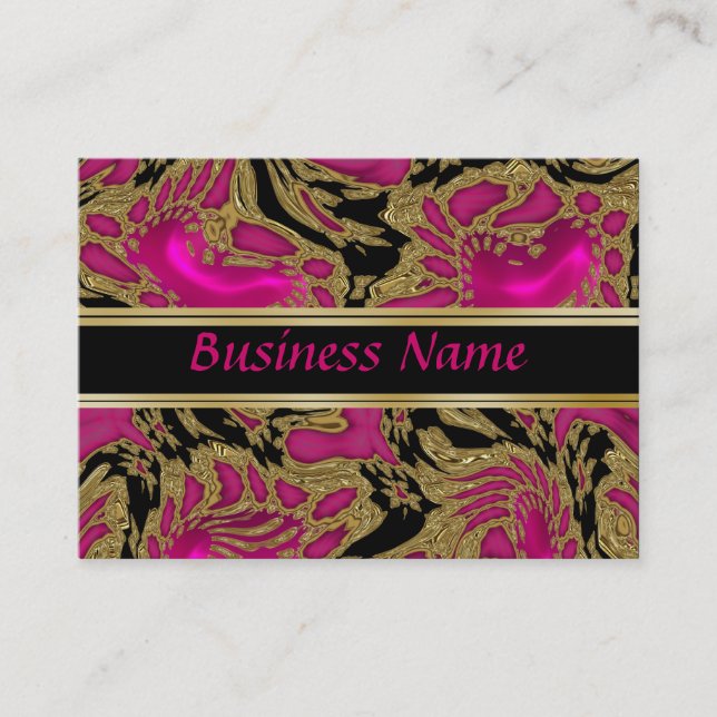 Profile Card Business Zizzago Elegant Black Pink (Front)
