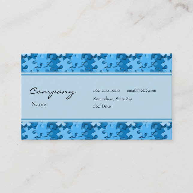 Profile Card - Decorative Puzzle Pieces (Front)