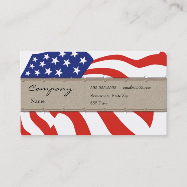 Profile Card - Decorative USA Flag (Front)
