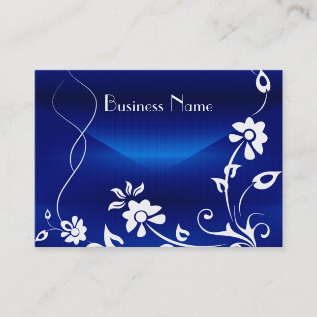 Profile Card Royal Blue Floral Delight Design (Front)