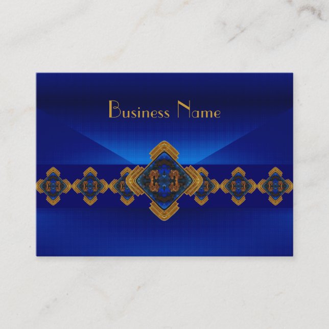 Profile Card Royal Blue Motif Delight Design (Front)