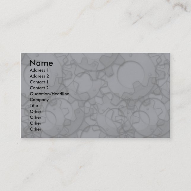 Profile Card Template - Metal Gears (Front)