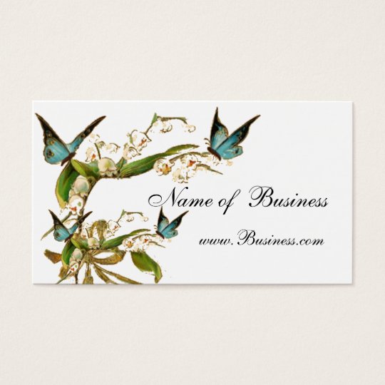 Profile Card Vintage Butterflies White