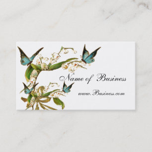 Profile Card Vintage Butterflies White