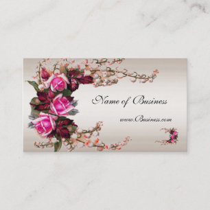 Profile Card Vintage Cream Pink Roses