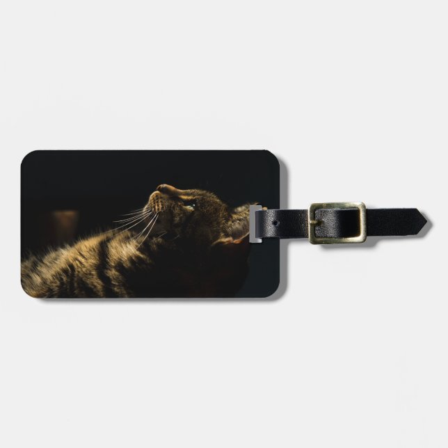 profile cat luggage tag (Front Horizontal)