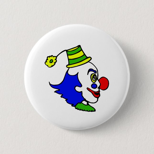 Profile Clown Head 6 Cm Round Badge (Front)
