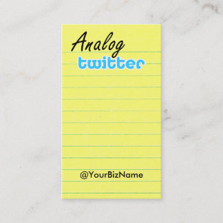 Profile / Note Card! AnalogTwtr yelbk lined Business Card
