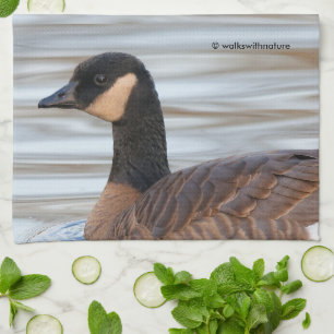Profile of a Cackling Goose Tea Towel