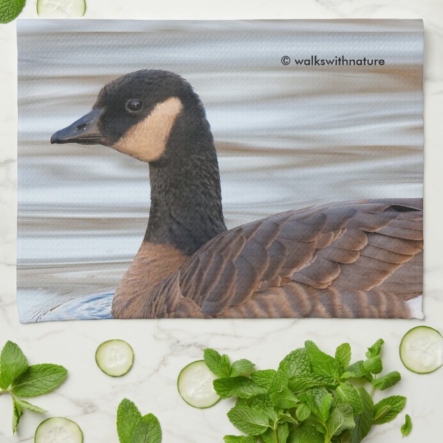 Profile of a Cackling Goose Tea Towel (Folded)