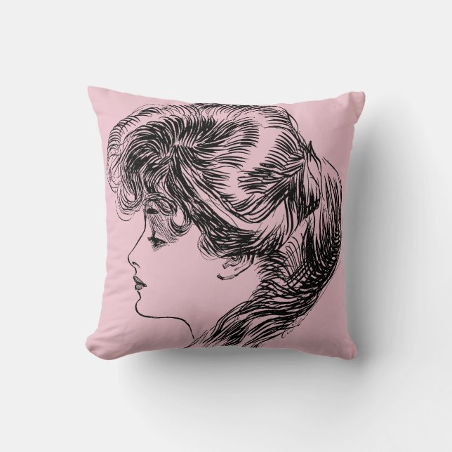 Profile Of A Gibson Girl, 1903 Cushion (Front)