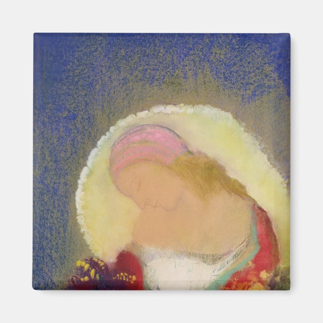 Profile of a Girl with Flowers, c.1900 Magnet (Front)