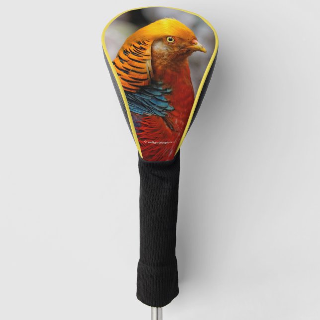 Profile of a Red Golden Pheasant Golf Head Cover (Front)