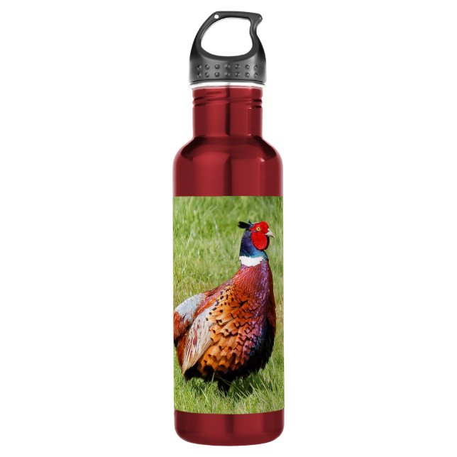 Profile of a Ring-Necked Pheasant 710 Ml Water Bottle (Front)