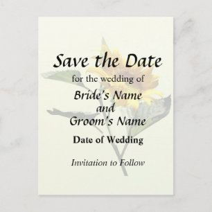 Profile of a Sunflower Save the Date Announcement Postcard