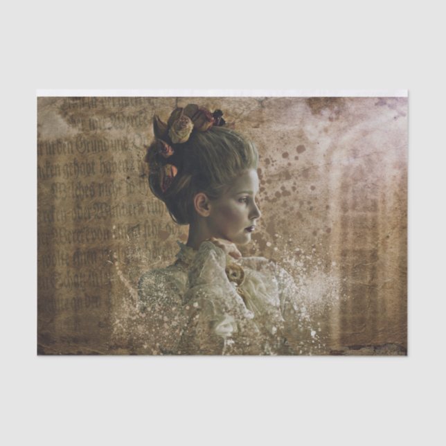 Profile of a Vintage Woman Tissue Paper (Front)